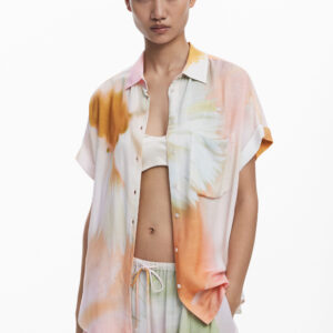 Kortmouw aquarelshirt - WHITE - M