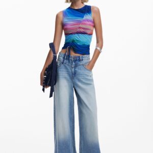 Wide leg spijkerbroek - BLUE - 44