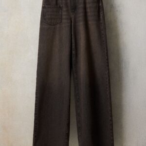 Geborduurde studio spijkerbroek - BROWN - 36