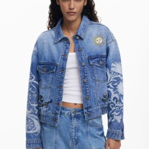 Spijkerjack met oosterse borduursels - BLUE - S