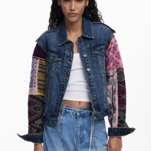 Spijkerjack met gecombineerde mouwen - BLUE - L