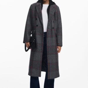 Ruitjesjas met capuchon - BLACK - S