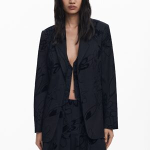 Blazer met fluwelen details - BLACK - M