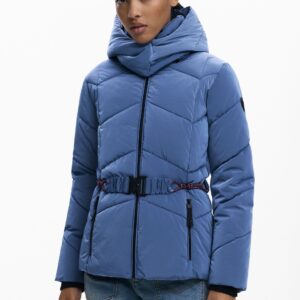 Korte gewatteerde iriserende jas - BLUE - L