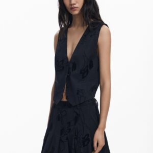 Tailor gilet met flockprint - BLACK - L