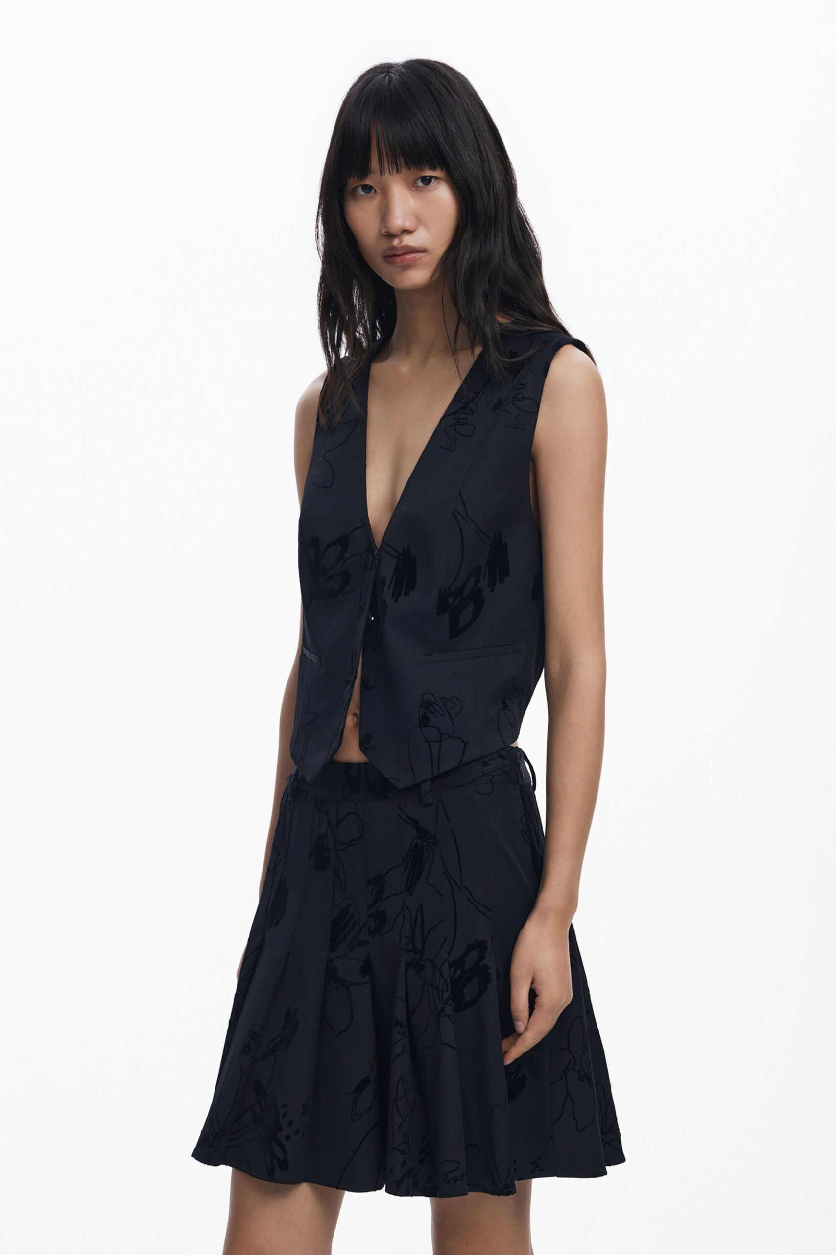 Tailor gilet met flockprint - BLACK - L 1 Tailor gilet met flockprint - BLACK - L