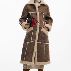 Jas met leerlook - BROWN - S