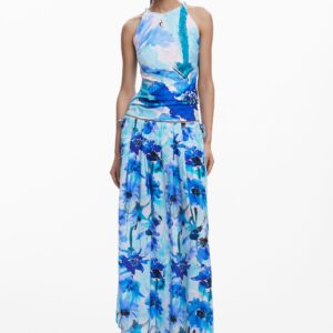 A-lijn midi bloemenrok - MATERIAL FINISHES - XL