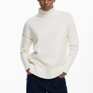 Lang trui met strikken - WHITE - S