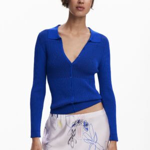 Fijne trui met knopen - BLUE - L