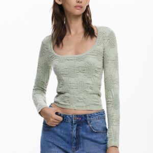 Fijne trui met texturen - GREEN - XL