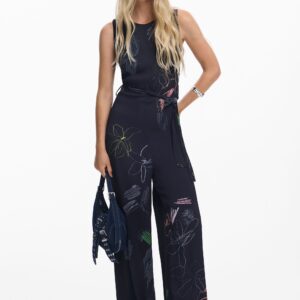 Bloemen palazzo jumpsuit - BLACK - M