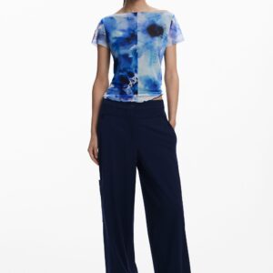 Tailor rechte effen broek - BLUE - S