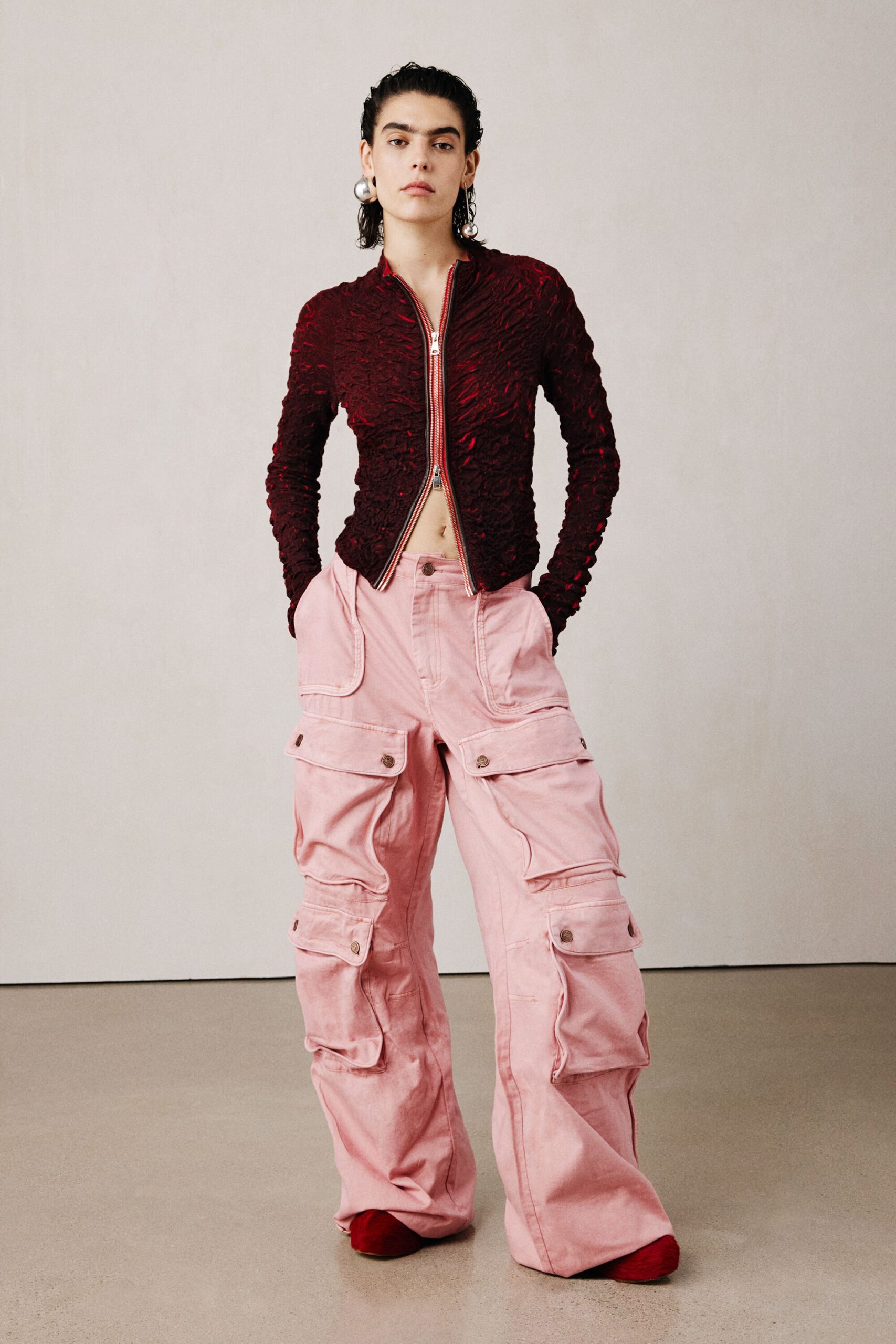 Studio cargobroek lang - RED - XL 1 Studio cargobroek lang - RED - XL