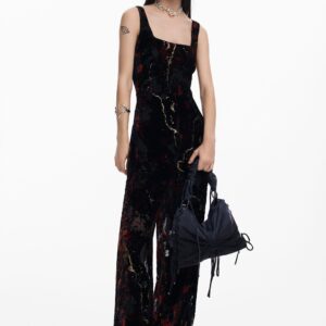 Devoré jumpsuit - BLACK - L