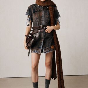 Studio denim jurk - BROWN - M