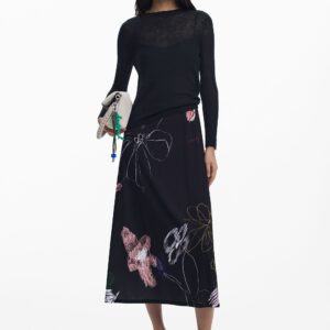 2-in-1 jurk met strepen - BLACK - L