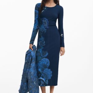 Nauwsluitende jurk met mandala's - BLUE - XS