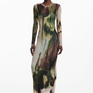 Lange tule jurk - GREEN - XS