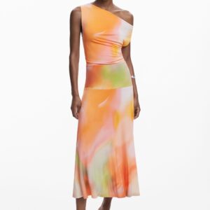 Asymmetrische lange jurk - RED - XL