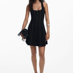 Kort jurkje met panelen - BLACK - M