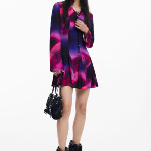 Jurk met linten halslijn - RED - XL