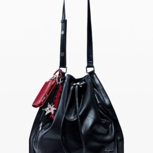 Glanzende middelgrote rugzak - BLACK - U