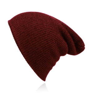 Beanie Muts in Katoenblend voor Mannen - Bordeaux