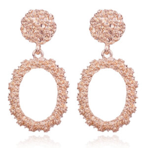 Cilla Chunky Ovale Oorbellen - Rosegoudkleurig