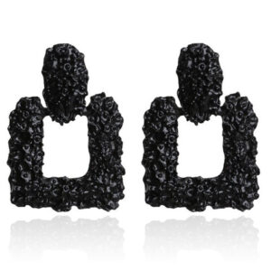 Cilla Chunky Vierkante Oorbellen - Black