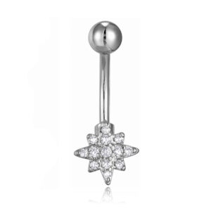 Cilla Navelpiercing van Titanium - Ster Zilver