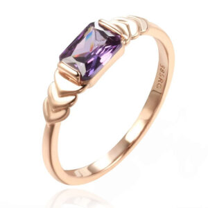 Cilla Jewels Damesring met Grote Rechthoekige Paarse Zirkonia-19mm