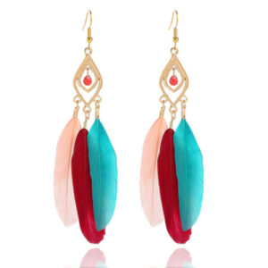 Deja Veer Oorbellen - Roze Rood Blauw