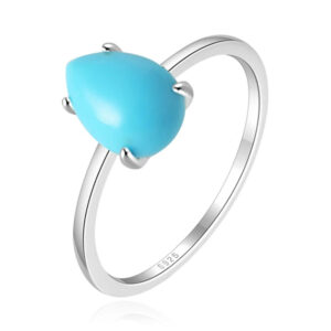 Elenza .925 Zilveren Ring met Turquoise Druppelvormige Steen-18mm