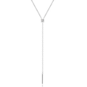 Elenza 925 Sterling Zilveren Ketting met Stijlvol Zirkonia Hangertje