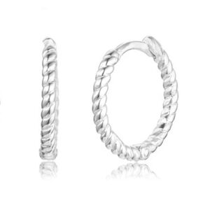 Elenza 925 Zilver Gedraaide Oorringen-12mm