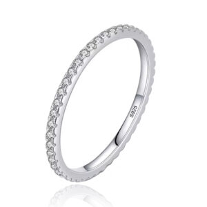 Elenza Sterling .925 Zilveren Draagbare Eternity Ring met Zirkonia-18mm
