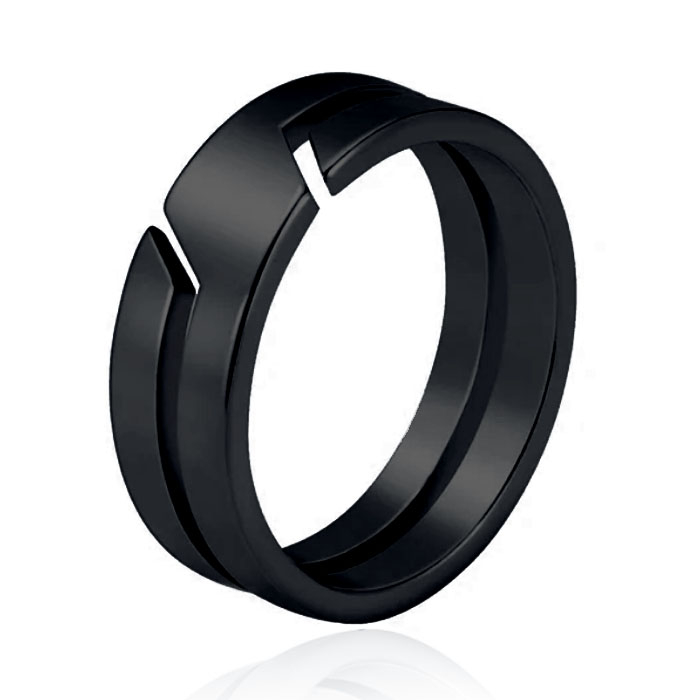 Exclusieve LGT JWLS Zwarte RVS Ring voor Heren - Moderne Stijl-19mm