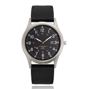 Klassiek zwart herenhorloge met datumweergave - Waterbestendig quartz uurwerk