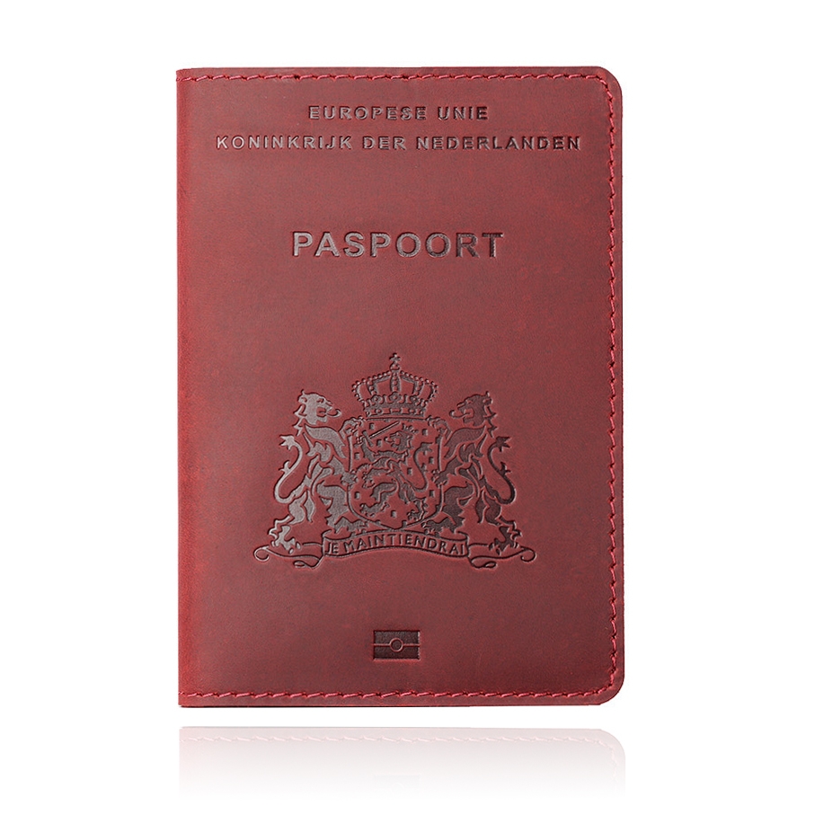 Paspoorthoes met extra opbergvakjes - Leer Rood 1 Paspoorthoes met extra opbergvakjes - Leer Rood