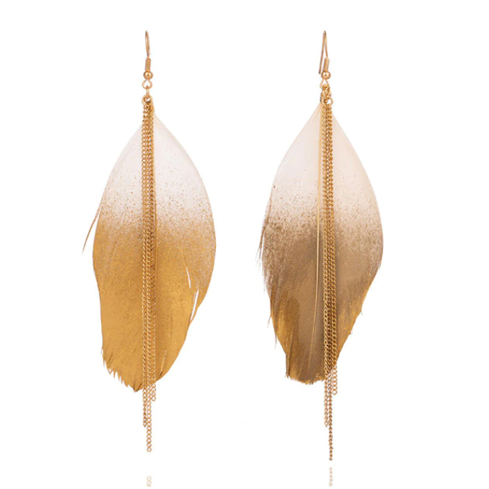 LGT JWLS Veer Oorbellen met Kwastjes - Wit 1 LGT JWLS Veer Oorbellen met Kwastjes - Wit