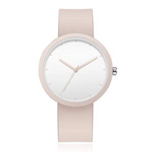 LGT JWLS Dameshorloge met Licht Roze Rubberen Band - Roze Horlogekast, Minimalistisch Design