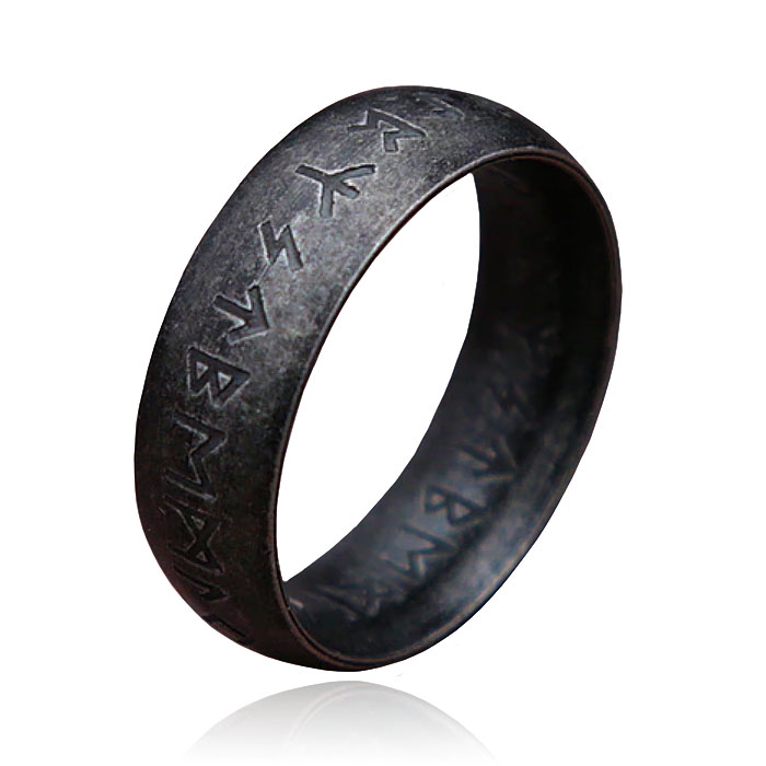 LGT JWLS Heren Ring - Ancient Runic Black-21mm 1 LGT JWLS Heren Ring - Ancient Runic Black-21mm