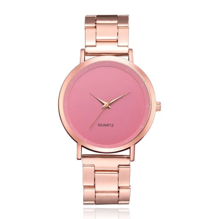 LGT JWLS Luxe Damespolshorloge - Rose Gouden Band en Behuizing