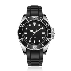 LGT JWLS Submariner Herenhorloge - Zwart Rubberen Band, Zwart Duikboot-geïnspireerd Uurwerk