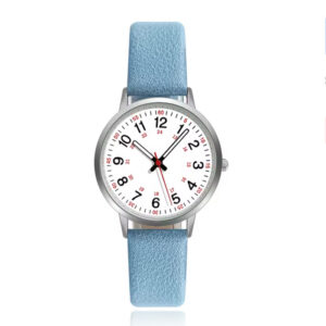 Lichtblauw dameshorloge met speelse uitstraling