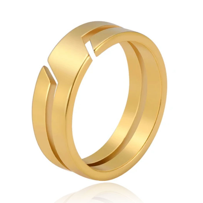 Luxe LGT JWLS Gouden RVS Ring voor Heren - Elegant en Uniek-18mm