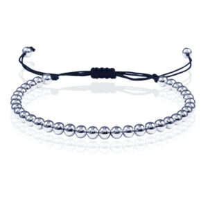 Macrame Armband Dames - 5mm Zilveren Kralen