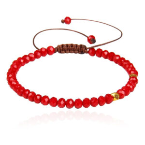 Memphis Armband Natuursteen - 4mm Facetkraal Red