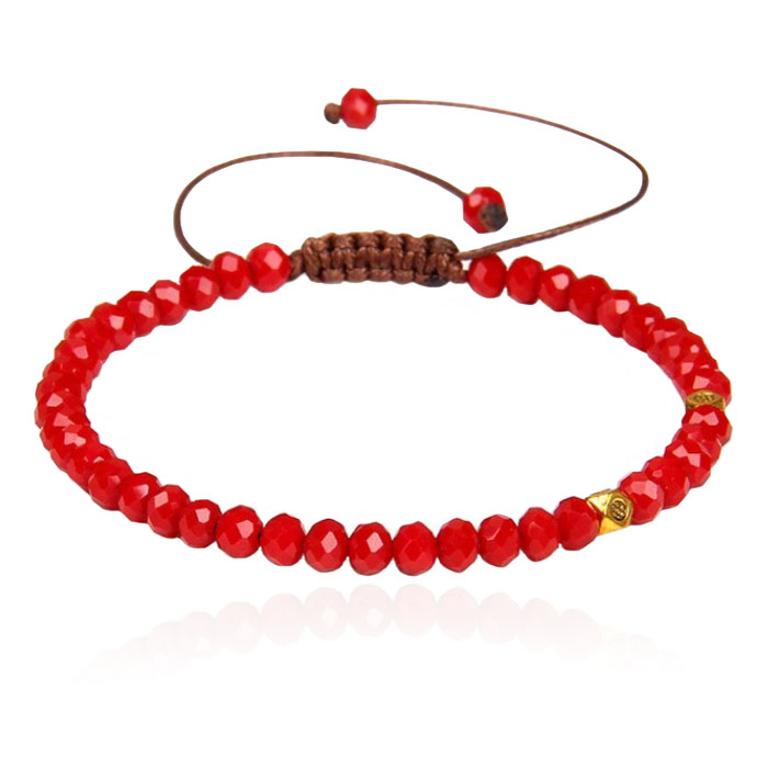 Memphis Armband Natuursteen - 4mm Facetkraal Red 1 Memphis Armband Natuursteen - 4mm Facetkraal Red